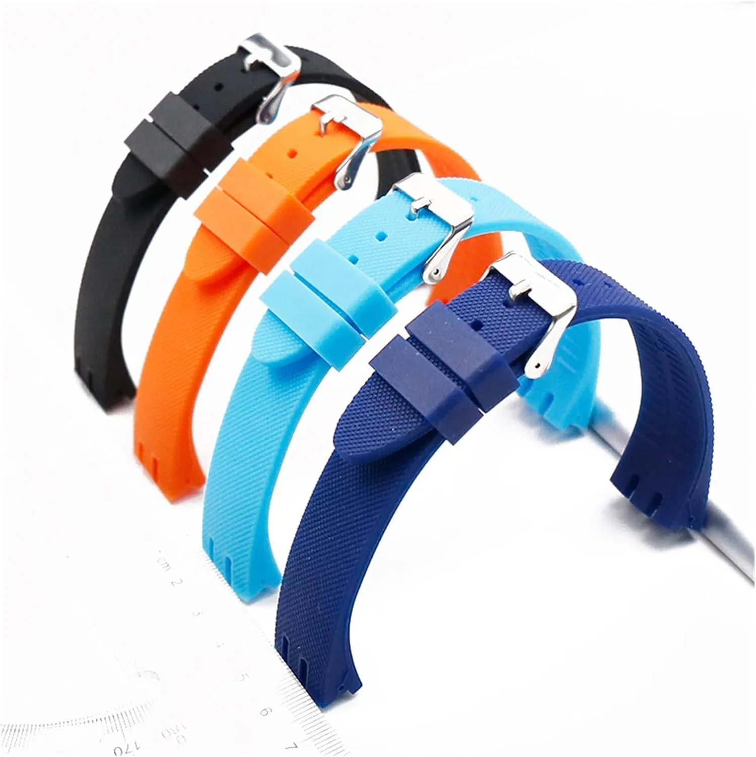 CAREG Watch Accessories Pin Buckle Silicone Strap Women Suitable Compatible With Swatch YTS401 402 409 713 YTB400 Rubber Strap Men Watch Band Durable