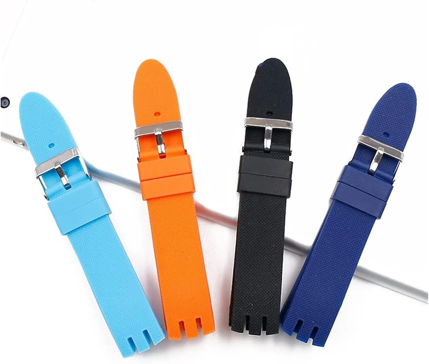 CAREG Watch Accessories Pin Buckle Silicone Strap Women Suitable Compatible With Swatch YTS401 402 409 713 YTB400 Rubber Strap Men Watch Band Durable