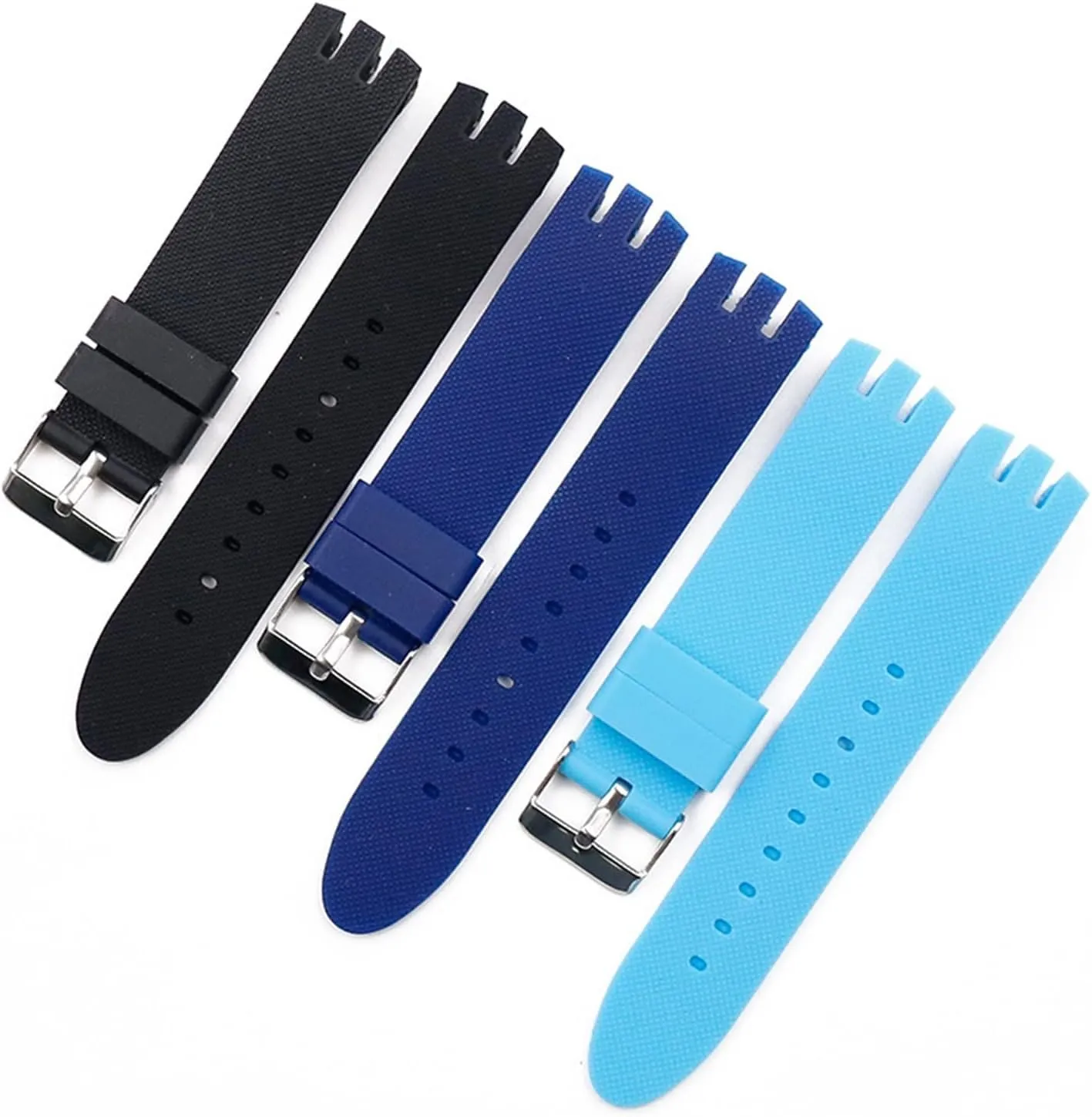 CAREG Watch Accessories Pin Buckle Silicone Strap Women Suitable Compatible With Swatch YTS401 402 409 713 YTB400 Rubber Strap Men Watch Band Durable