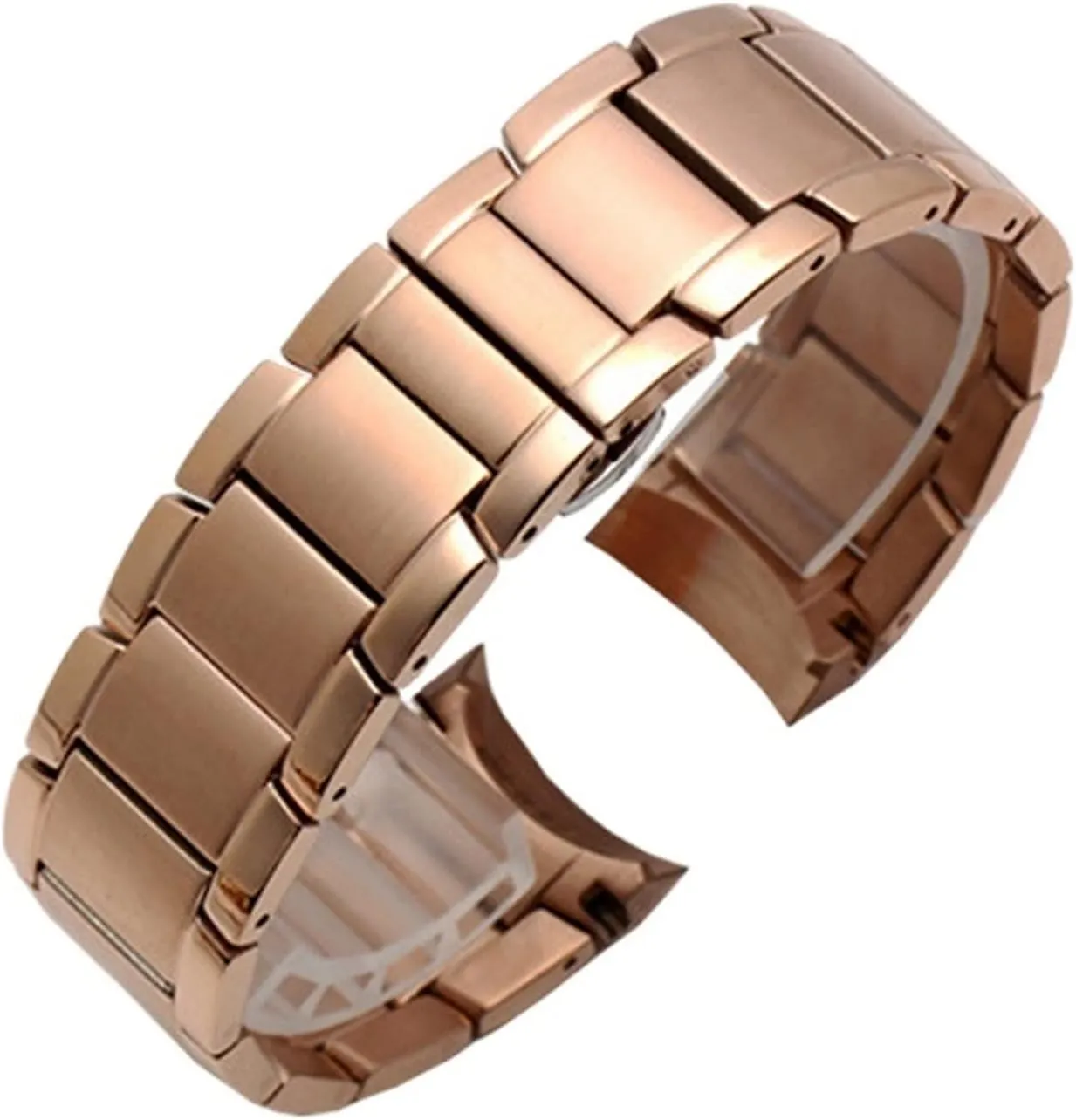 CAREG Watch Bands Stainless Steel Compatible With Armani AR2452 AR2453 AR2448 Watch Strap Watchband Butterfly Buckle Scrub Black Silver Rose Gold Durable