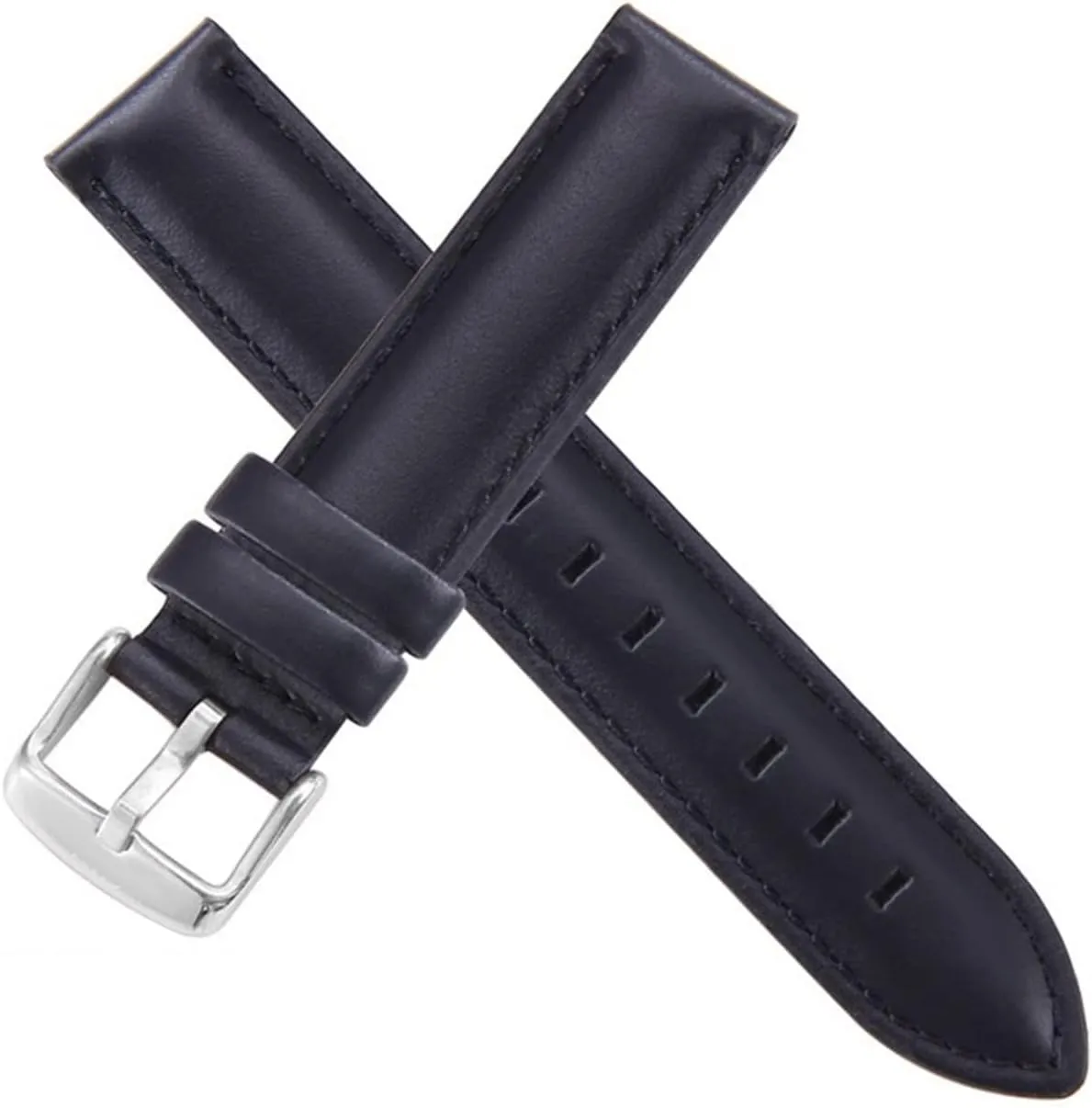 CAREG Watch Strap Brown With Rose Gold Clasp Watchband 14mm 18mm 20mm Compatible With DW Daniel Wellington Watch Band Durable (Color : Black-Silvery Buckle, Size : 13mm)