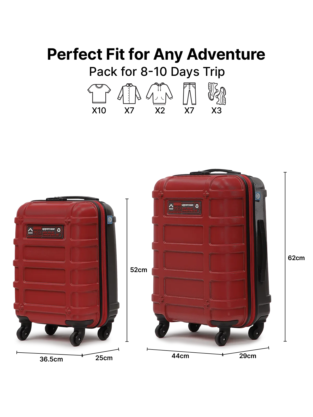 Cargo Red Set of 2 (S M) Trolley