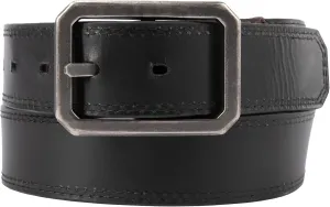 Carhartt mens Durable Full Grain Leather Reversible Center Bar Buckle Belt, W/Rugged Antique Nickle Hardware