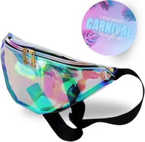 Carnival Fanny Pack, Cross Body Bag, Waist Bag - Clear Iridescent Holographic Colour for Women with Adjustable Straps | Debonair Carnival Packs - Fanny Pack