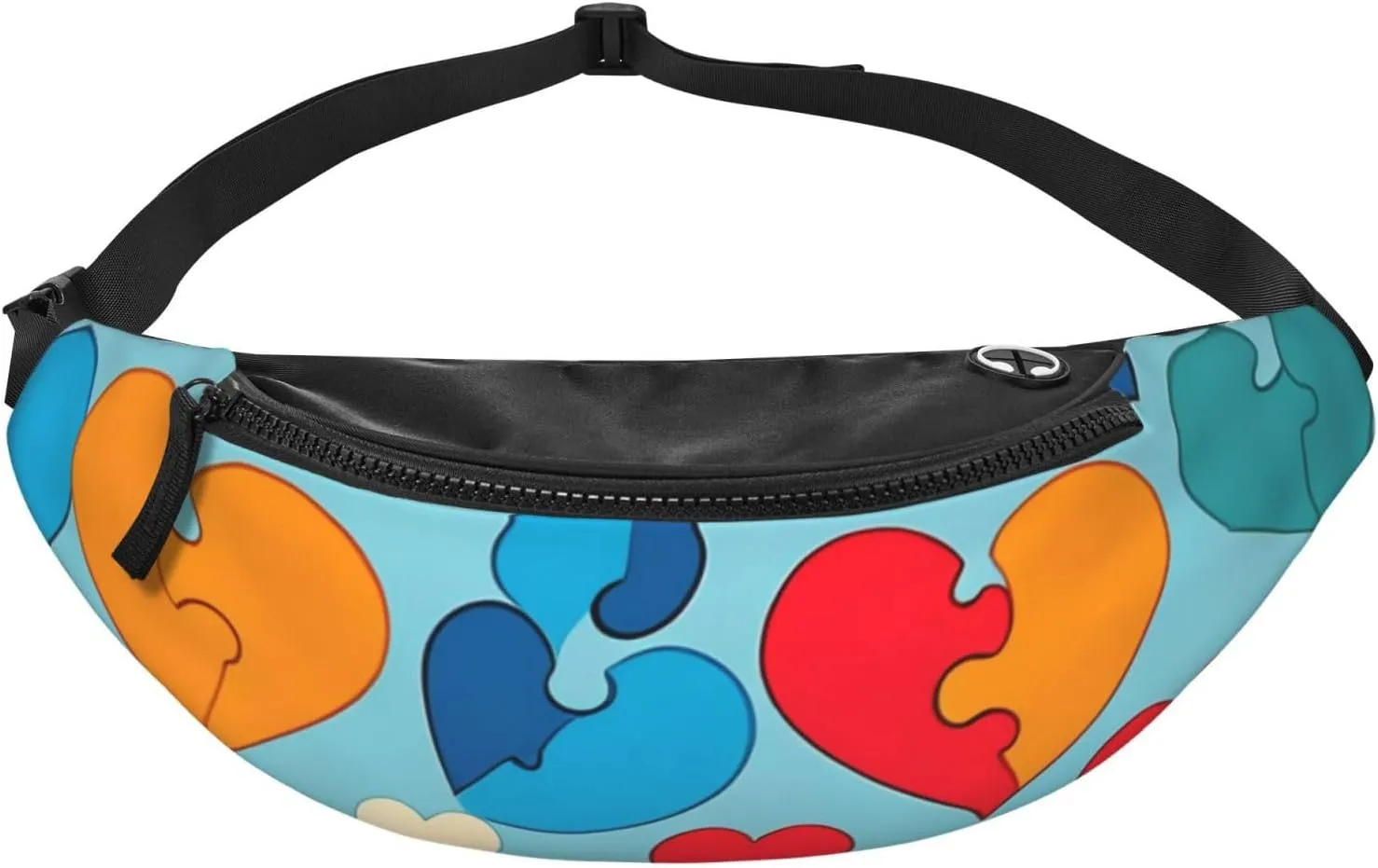 Casual Autism Awareness Puzzle Pieces Heart Printed Fanny Pack,Crossbody Fanny packs for women Men Waist Bag for Running Travel