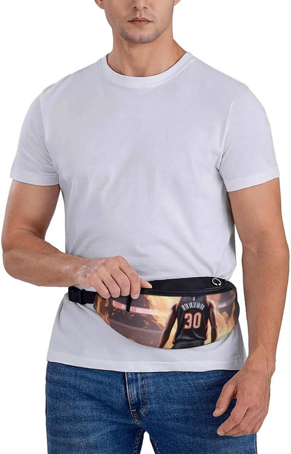 Casual Basketball Printed Fanny Pack,Crossbody Fanny packs for women Men Waist Bag for Running Travel