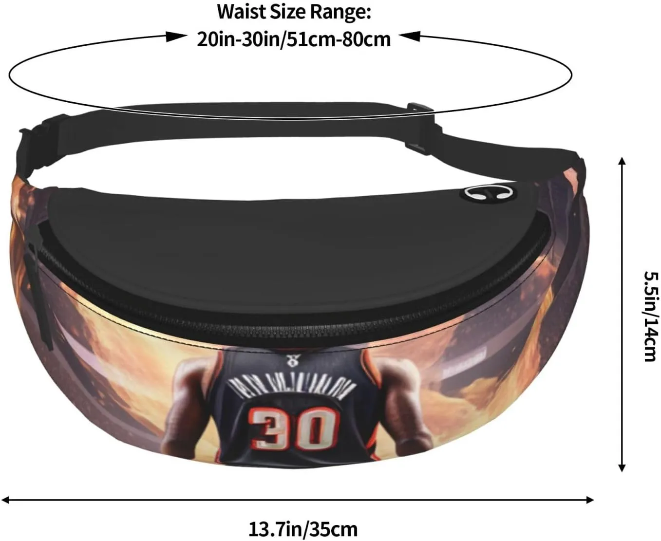 Casual Basketball Printed Fanny Pack,Crossbody Fanny packs for women Men Waist Bag for Running Travel