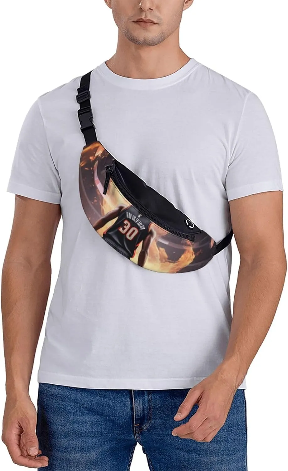 Casual Basketball Printed Fanny Pack,Crossbody Fanny packs for women Men Waist Bag for Running Travel