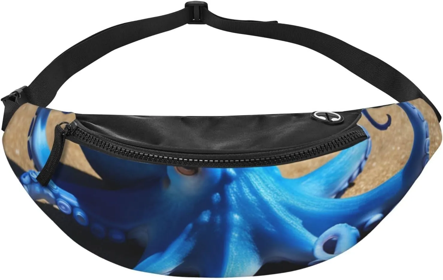 Casual Blue Octopus Printed Fanny Pack,Crossbody Fanny packs for women Men Waist Bag for Running Travel