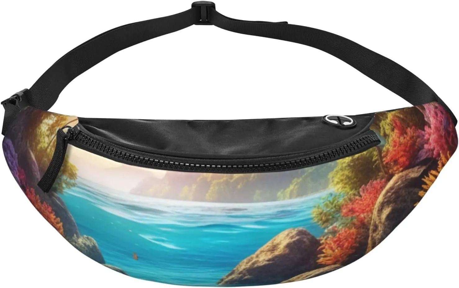 Casual Colorful 3D Nature Scenic of Sea Underwater of Tropical Fishes Printed Fanny Pack,Crossbody Fanny packs for women Men Waist Bag for Running Travel
