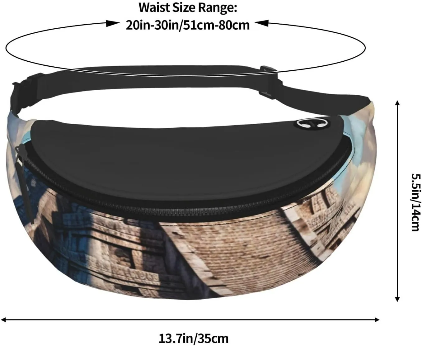 Casual Mayan Calendar End of The World Printed Fanny Pack,Crossbody Fanny packs for women Men Waist Bag for Running Travel