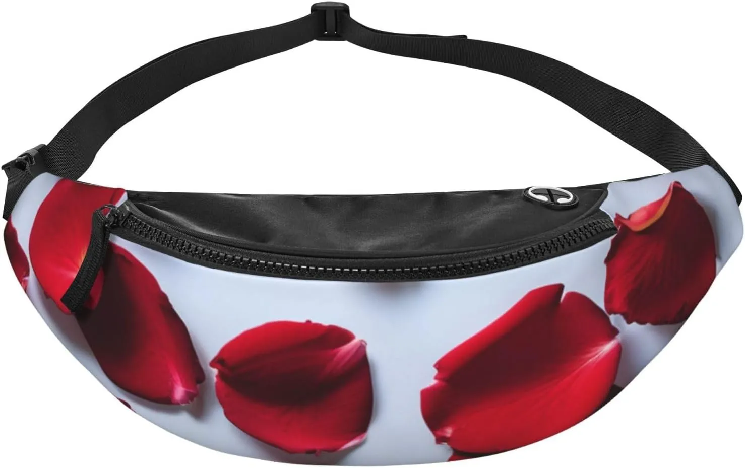 Casual Red Rose Petals Printed Fanny Pack,Crossbody Fanny packs for women Men Waist Bag for Running Travel