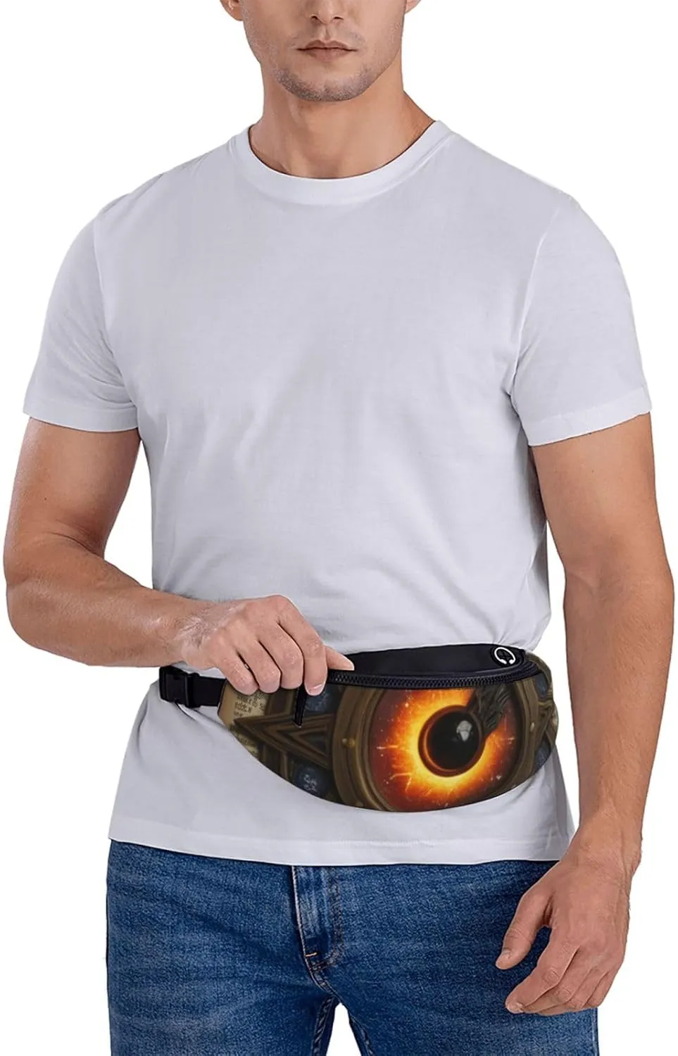 Casual Solitude Spell Printed Fanny Pack,Crossbody Fanny packs for women Men Waist Bag for Running Travel