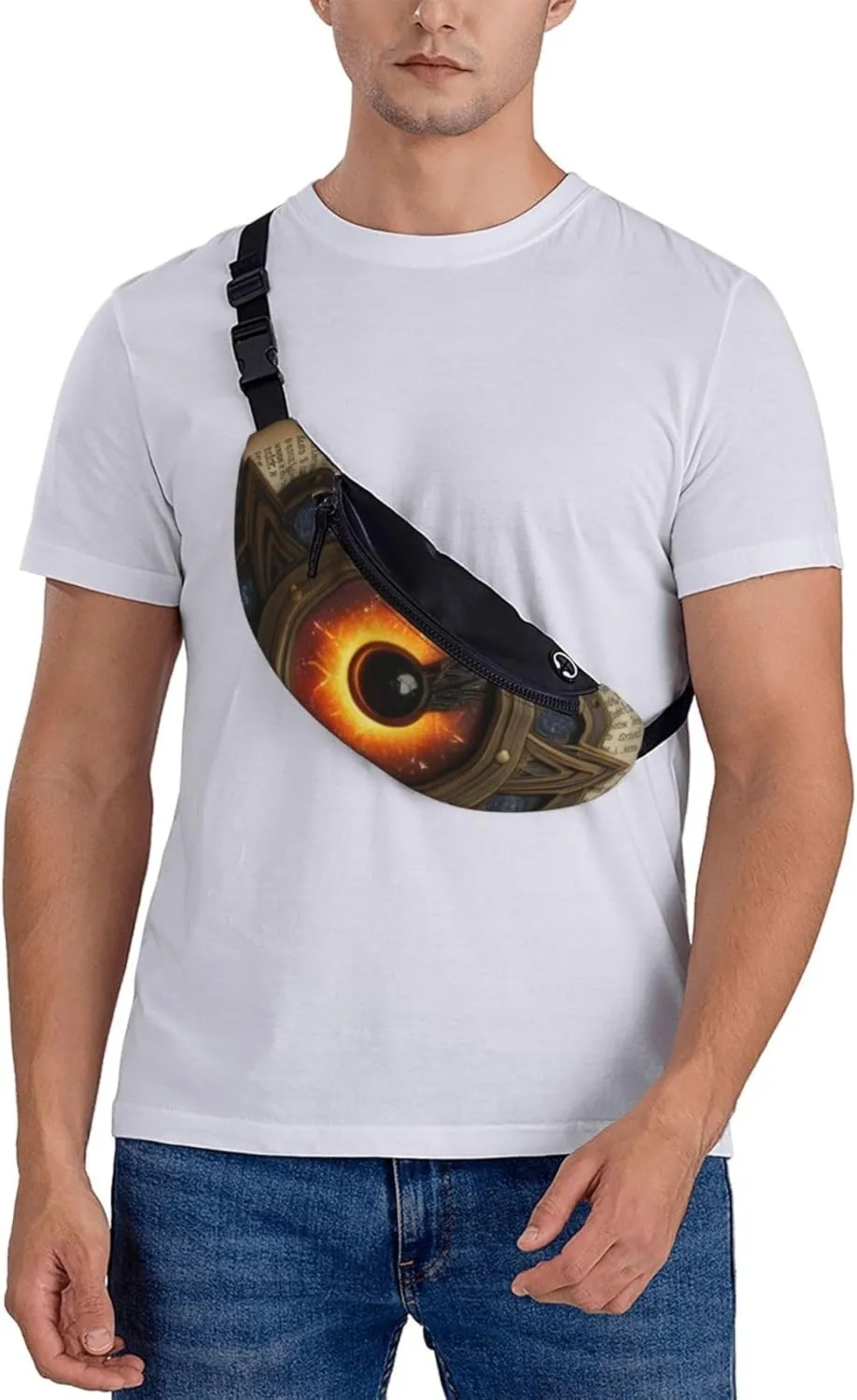 Casual Solitude Spell Printed Fanny Pack,Crossbody Fanny packs for women Men Waist Bag for Running Travel