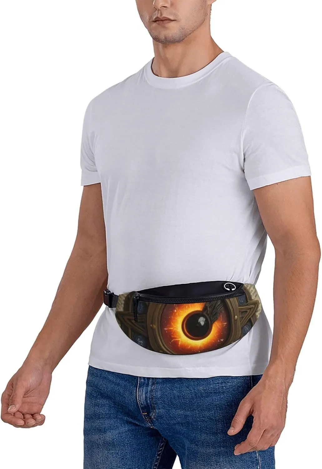 Casual Solitude Spell Printed Fanny Pack,Crossbody Fanny packs for women Men Waist Bag for Running Travel