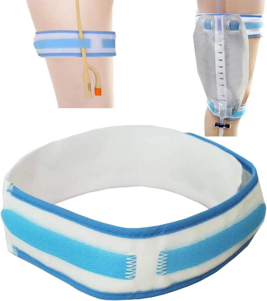 Catheter Holder Urinary Drainage Bag Leg Band, Band Straps for Easy-Tap Leg Bag, Anti Slip Foley Catheter Leg Strap, 23.6” Long x 2" Wide (4 Pack)