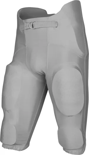 Champro Boys' Bootleg 2 Integrated Youth Football Pants with Built-in Pads, Silver, 2X-Large