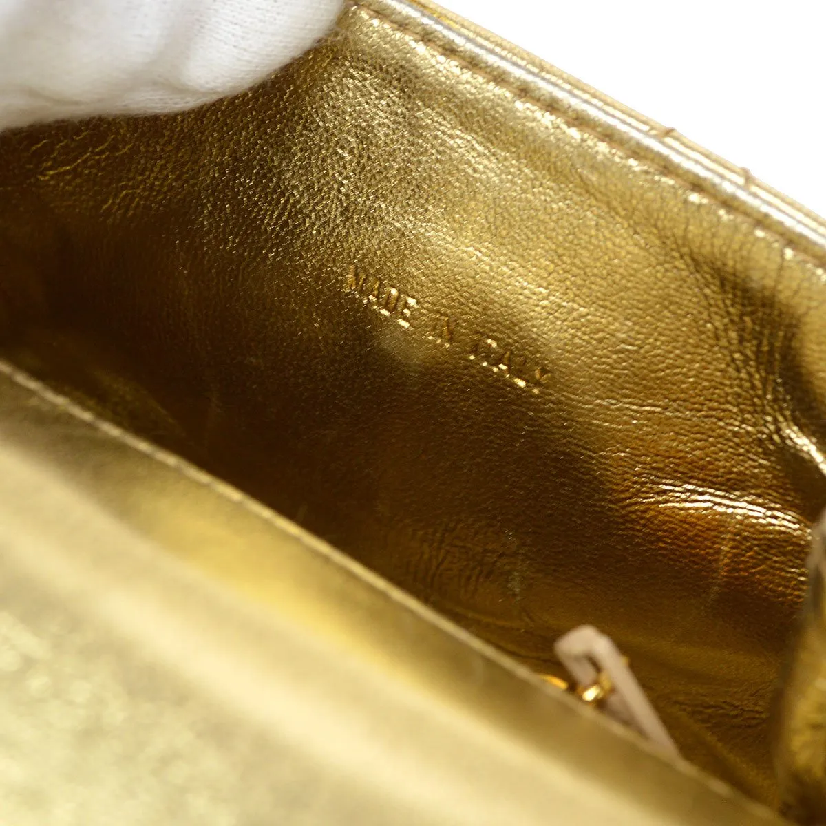 CHANEL 1996-1997 Chain Belt Bum Bag Gold Lambskin