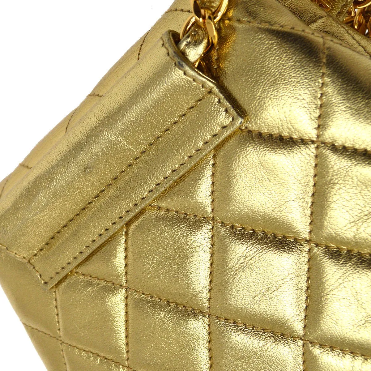 CHANEL 1996-1997 Chain Belt Bum Bag Gold Lambskin