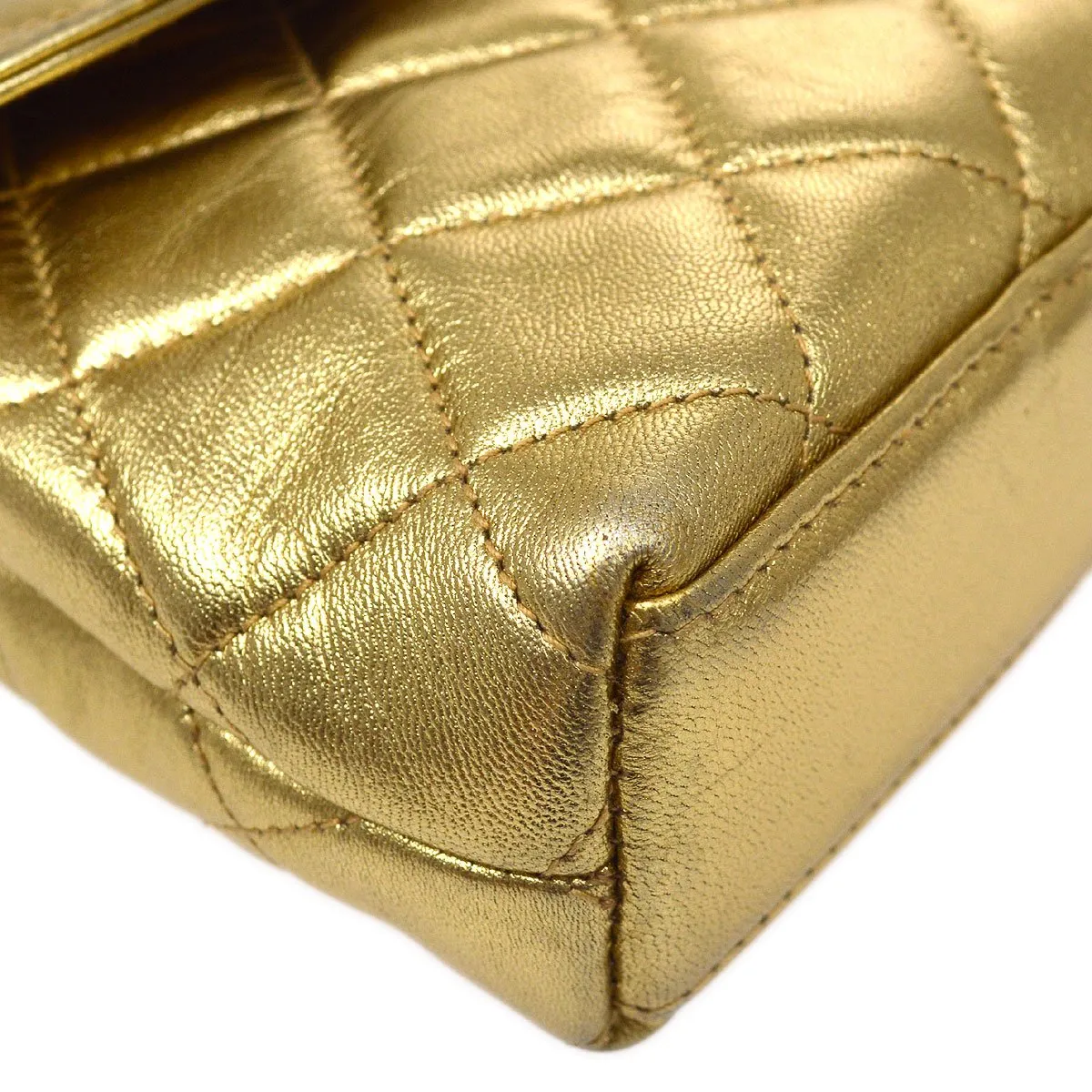 CHANEL 1996-1997 Chain Belt Bum Bag Gold Lambskin