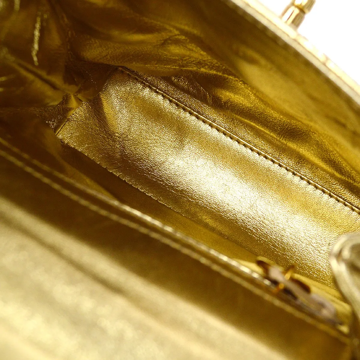CHANEL 1996-1997 Chain Belt Bum Bag Gold Lambskin