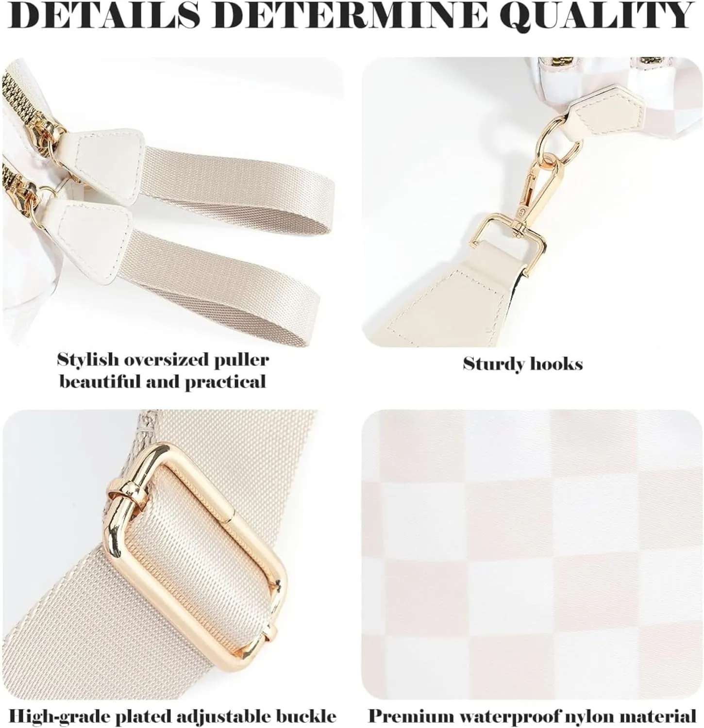 Checkered Crossbody Bag for Women Fanny Packs Shoulder Bum Bag Hobo Purses Handbags for Travel