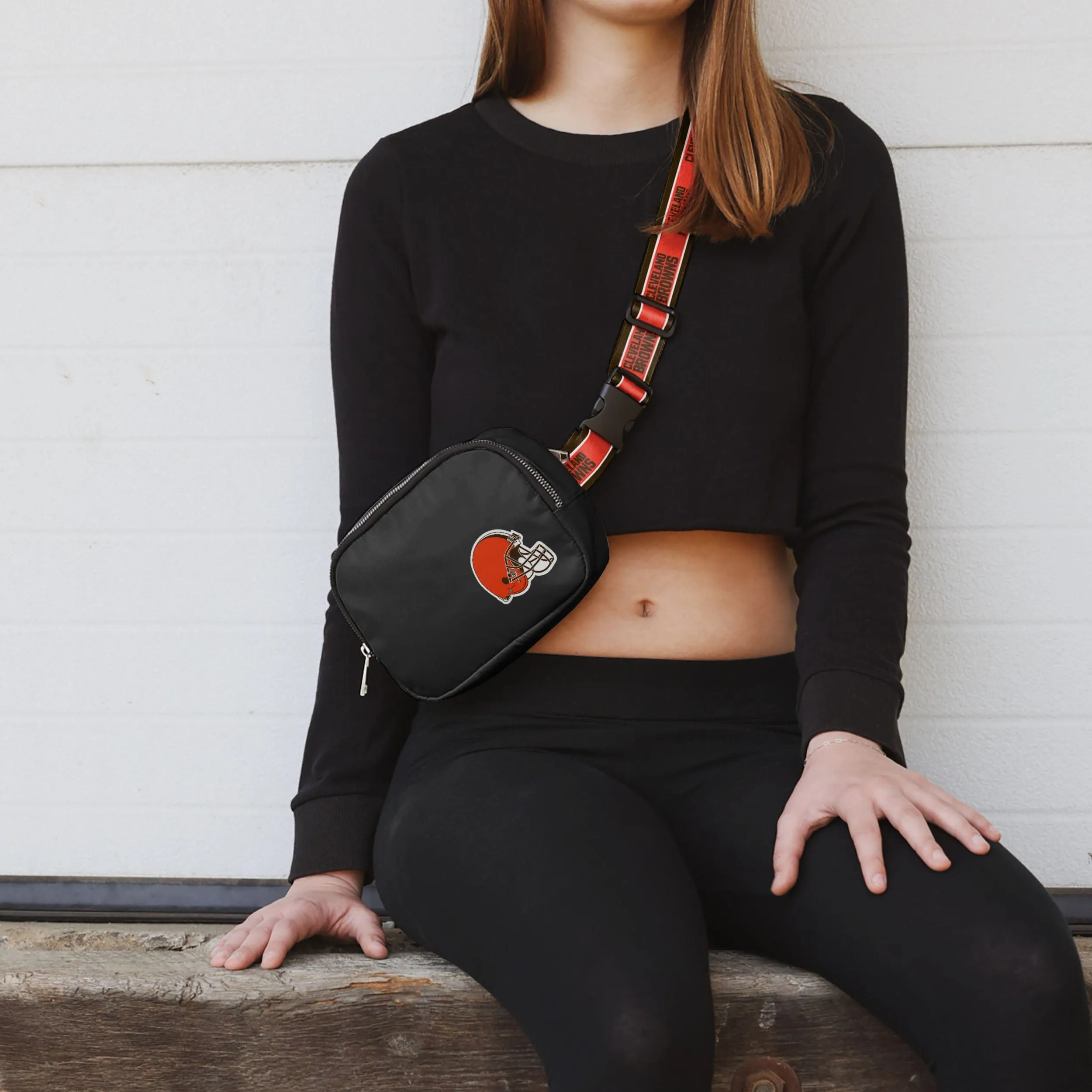 Cleveland Browns Team Wordmark Crossbody Belt Bag