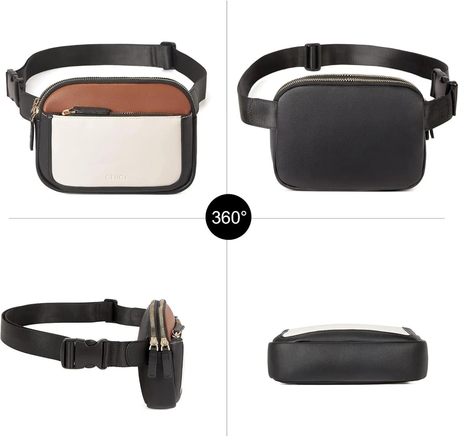 CLUCI Belt Bag for Women, Mini Everywhere Crossbody Waist Bag Adjustable Strap, Vegan Leather Women's Fanny Pack
