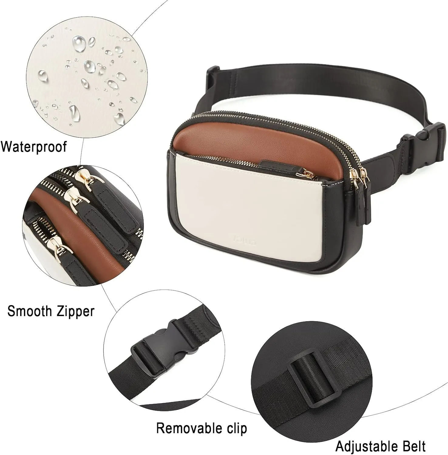CLUCI Belt Bag for Women, Mini Everywhere Crossbody Waist Bag Adjustable Strap, Vegan Leather Women's Fanny Pack