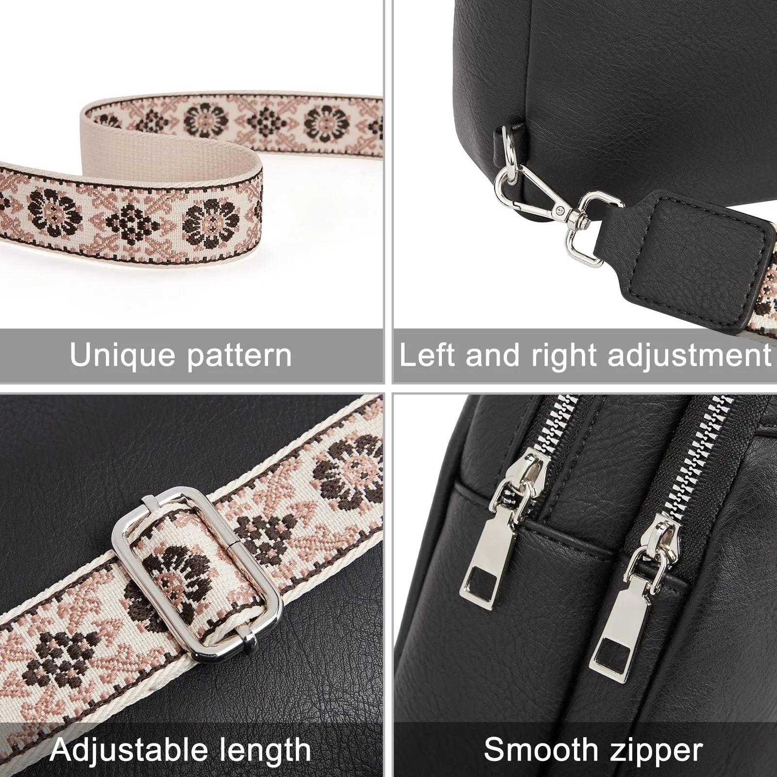 CLUCI Large Leather Fanny Packs Sling Bag for Women Crossbody Purse Trendy Chest Bag