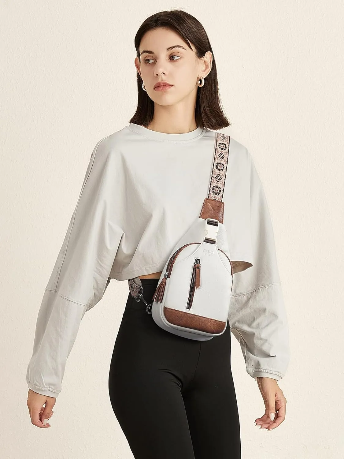 CLUCI Small Sling Bag for Women Vegan Leather Crossbody Chest Bags Trendy, Women's Fanny Pack