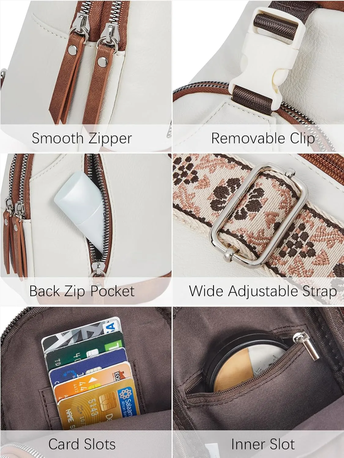 CLUCI Small Sling Bag for Women Vegan Leather Crossbody Chest Bags Trendy, Women's Fanny Pack