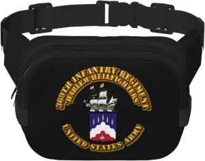 COA - 369th Infantry Regiment - Harlem Hellfighters Waist Pack Bag Fanny Pack for Men Hip Bum Bag with Adjustable Strap for Outdoors Workout Traveling Casual Running Hiking Cycling