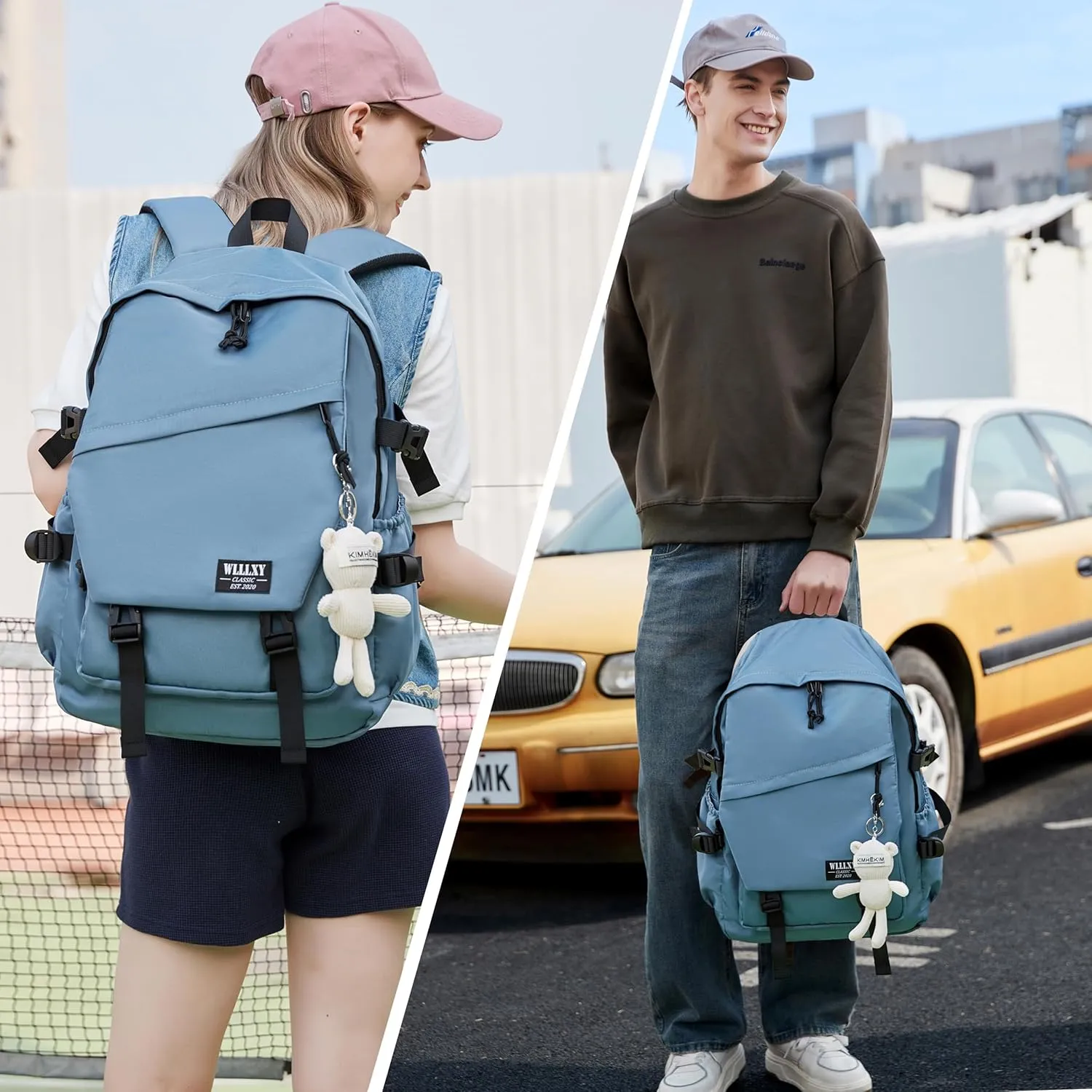 College Laptop Backpack for Men Women 15.6 Elementary Middle High School Book Bag For Teens Girls Boys Anti Theft Travel Backpacks Waterproof Casual Daypack Large Student Bookbags（Blue Dusk-M）