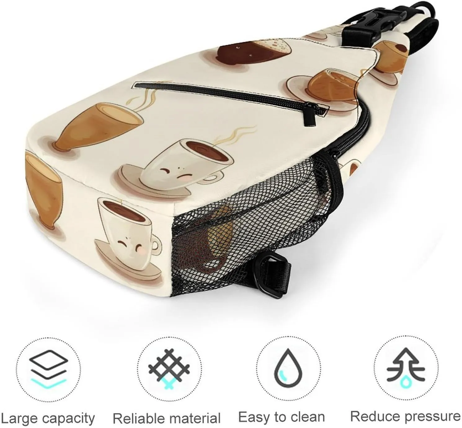 Colorful Spring Flowers Crossbody Bag, Sling Bag, Sling Backpack, Belt Bags for Travel Outdoors Hiking