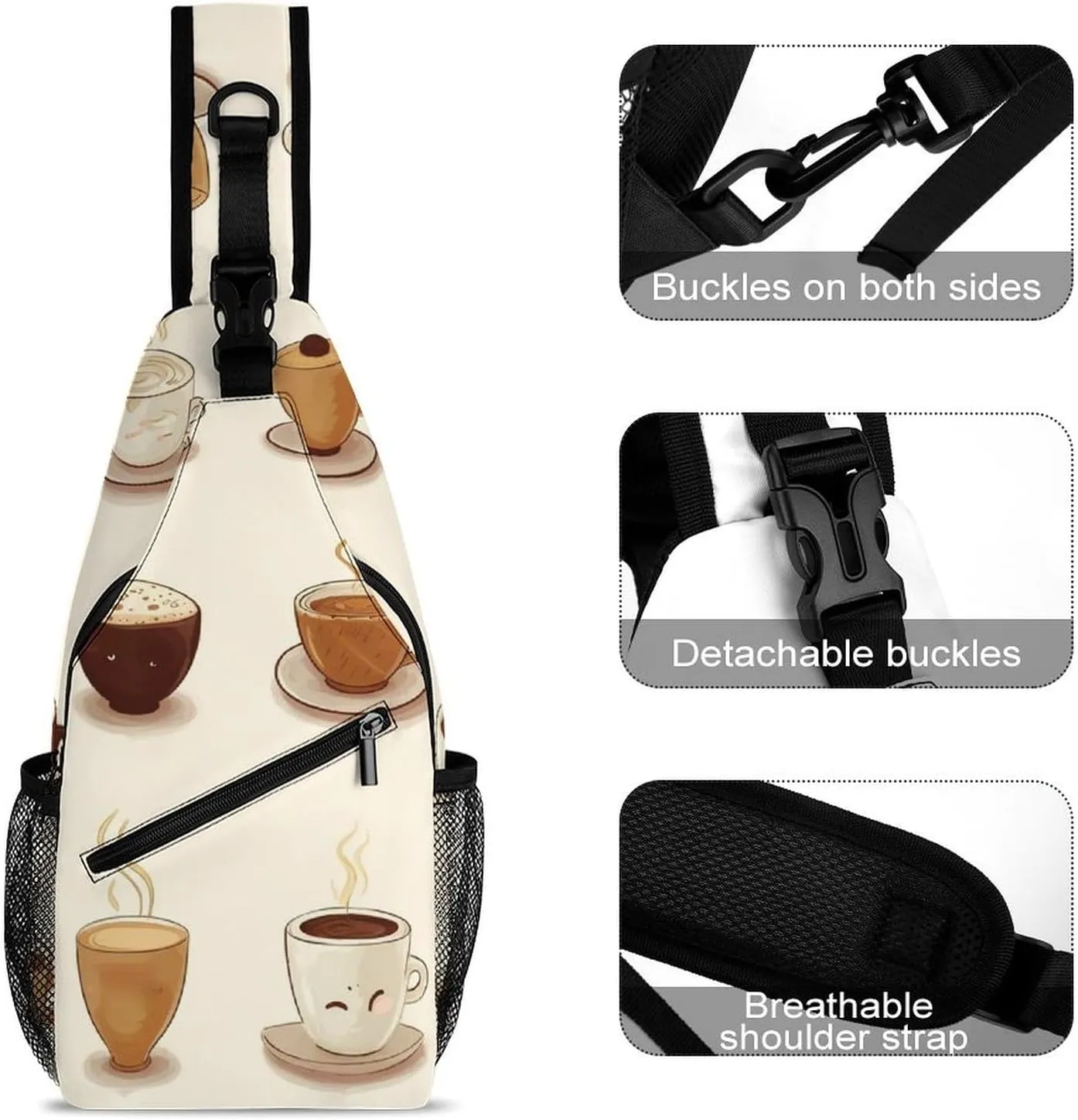 Colorful Spring Flowers Crossbody Bag, Sling Bag, Sling Backpack, Belt Bags for Travel Outdoors Hiking