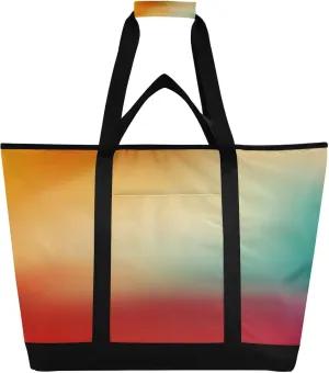Colourful Pattern Reusable Insulated Lunchbox Cooler Bag, Leakproof Kitchen Grocery Bag Collapsible Portable Cooler Tote Bag for Picnic, Camping, Office, Travel