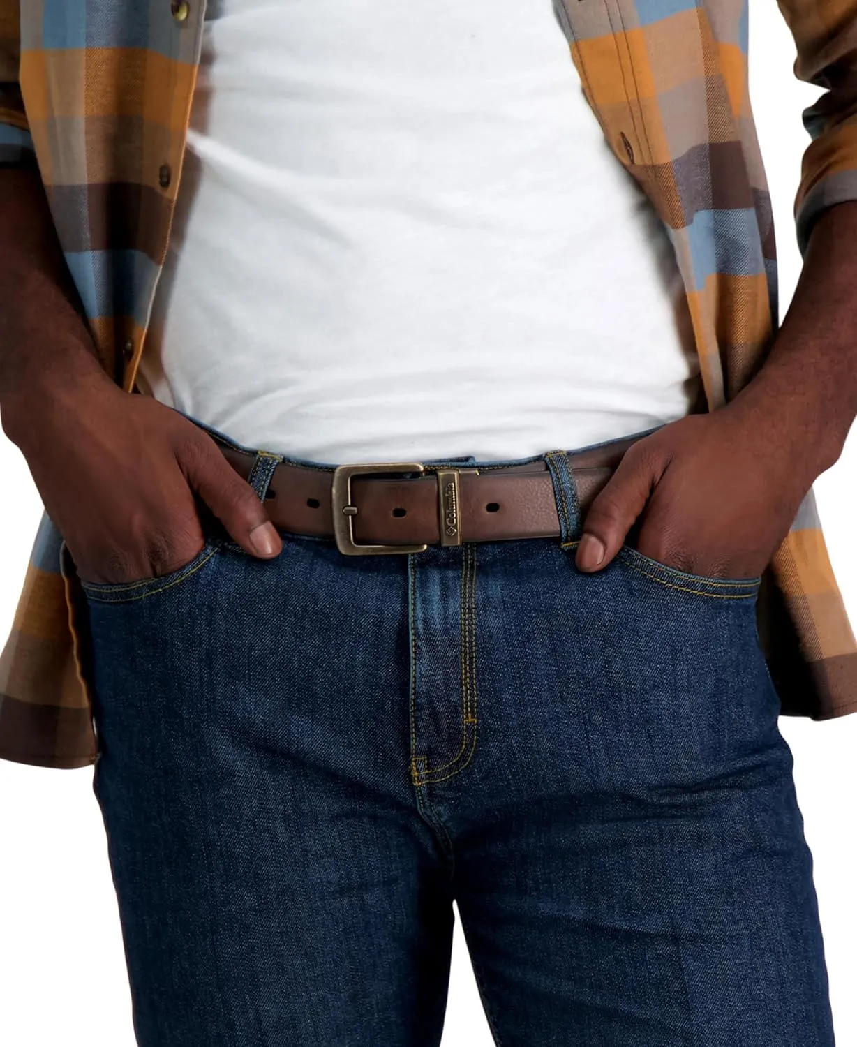 Columbia Men’s Two-In-One Reversible Casual Jeans Belt