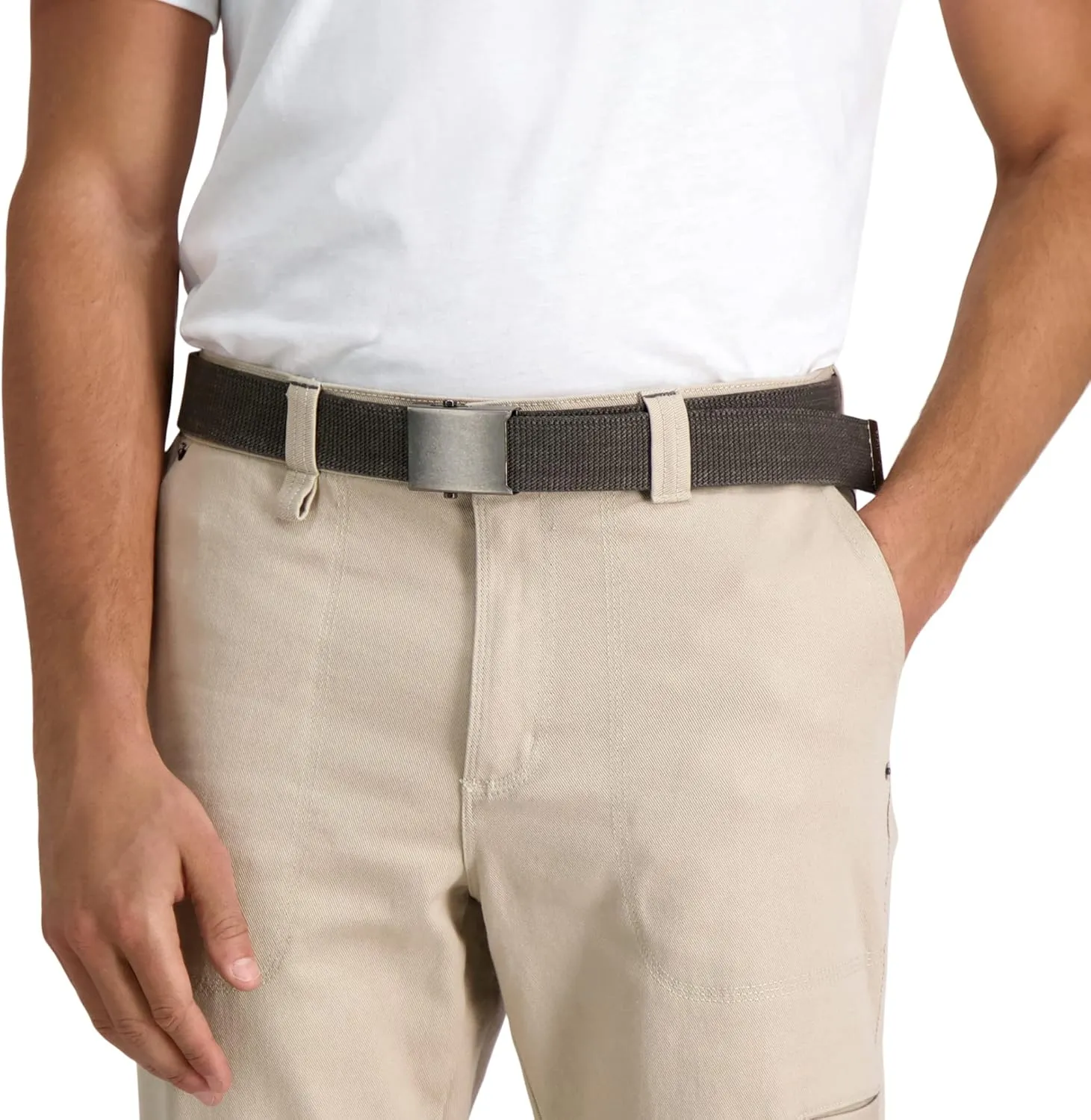 Columbia Unisex-Adult Military Web Belt-Adjustable One Size Cotton Strap and Metal Plaque Buckle