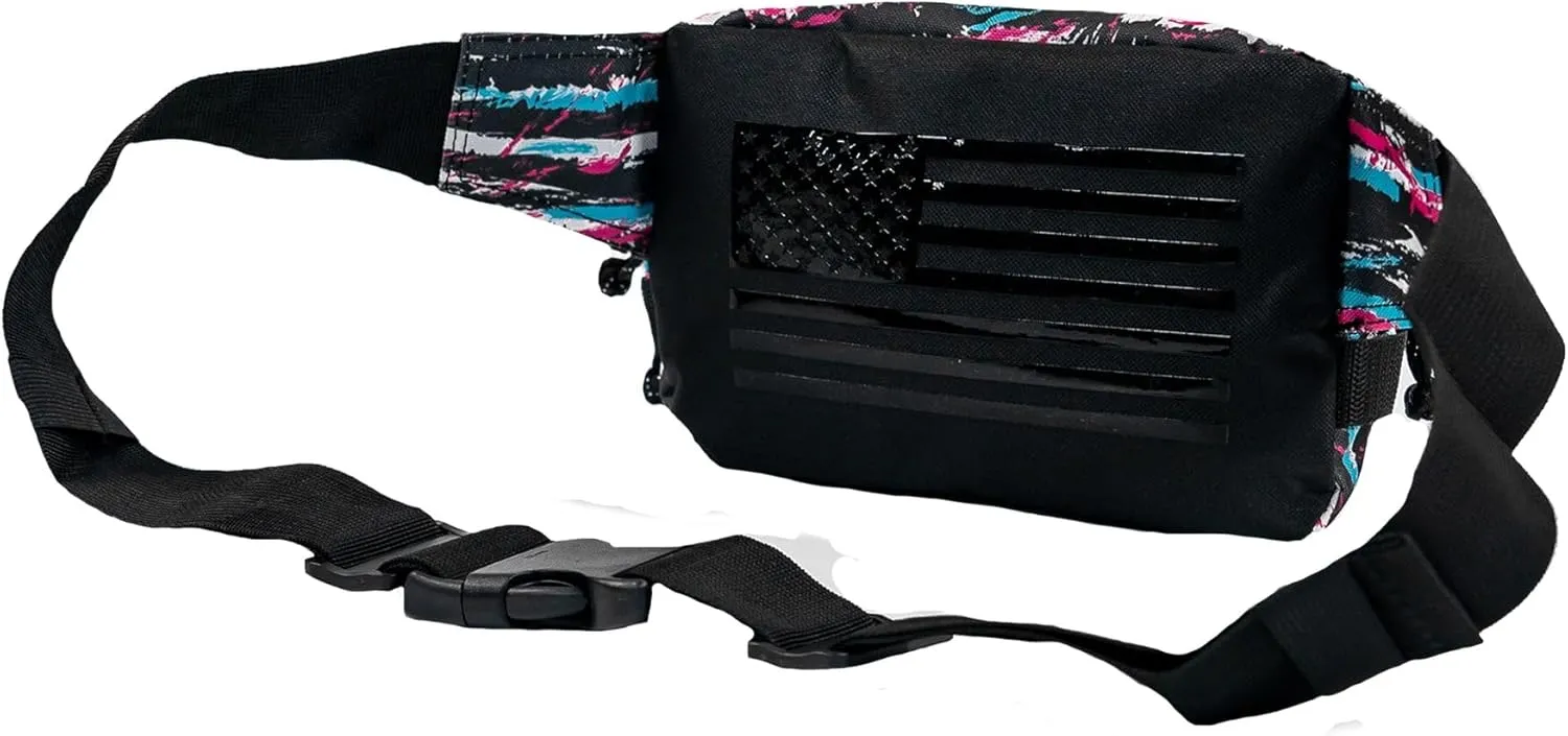Combat Iron Tactical Men’s Fanny Pack | Adjustable Waist Belt, Zippered Pockets | Compact Lightweight Belt Bag | Everyday Hip Pouch for Travel Outdoor Running Hunting