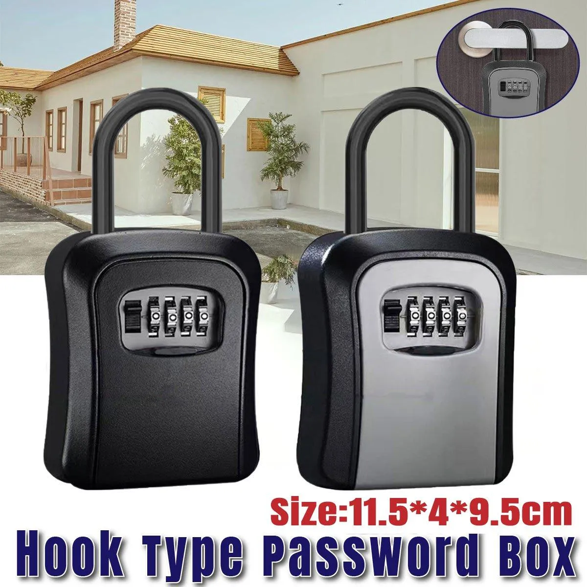 Combination Lock with Hook Heavy Duty Secure Lock for Storage Cabinets and Doors