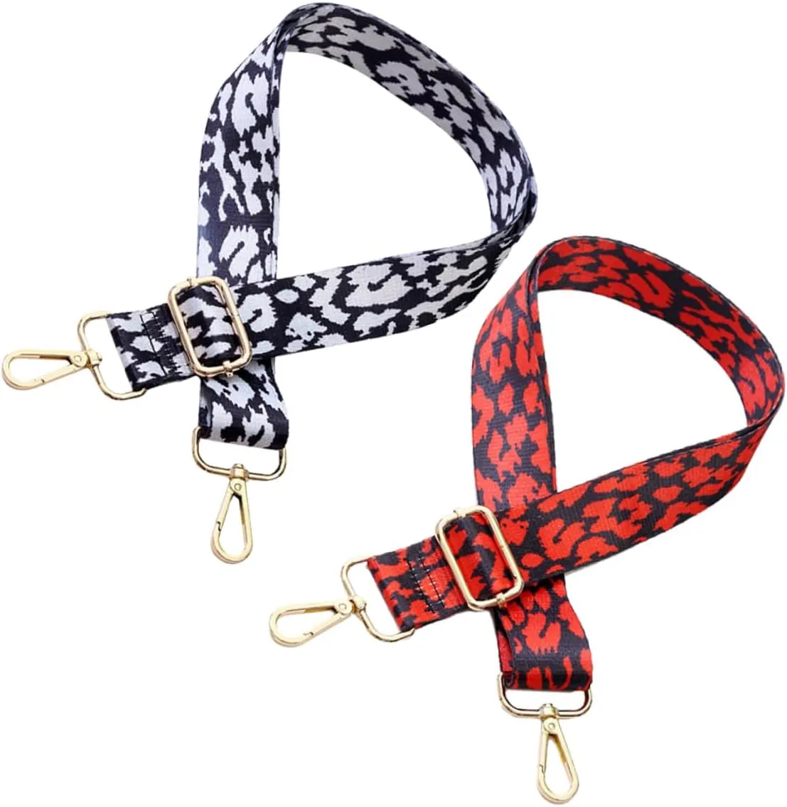 Contrast Leopard Print Backpack Straps 2pcs Personalize Your Bag Lightweight Sturdy Polyester Straps