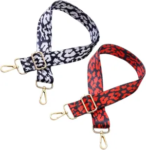 Contrast Leopard Print Backpack Straps 2pcs Personalize Your Bag Lightweight Sturdy Polyester Straps