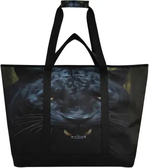 Cool Black Panther Reusable Insulated Lunchbox Cooler Bag, Leakproof Kitchen Grocery Bag Collapsible Portable Cooler Tote Bag for Picnic, Camping, Office, Travel