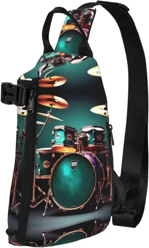 Cool Drum Set Print Trend Casual Crossbody Chest Bag Multipurpose Cross Body Shoulder Bag