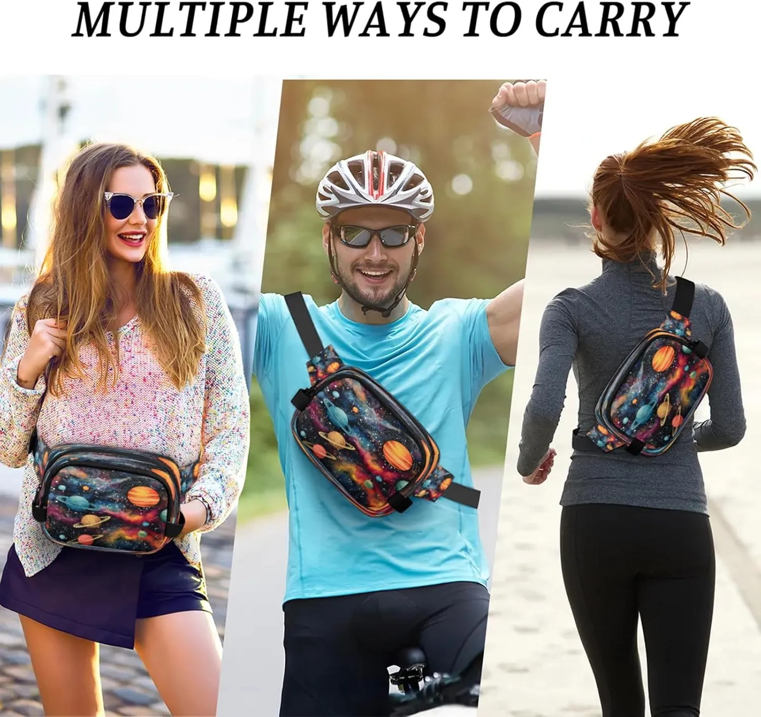 Cosmic Dreams Waterproof Unisex Square Fanny Pack, Adjustable Waist Bag with Pockets, Sturdy Lightweight Crossbody Bag for Travel, Running, Hiking (9x6.1x2.5 Inches)