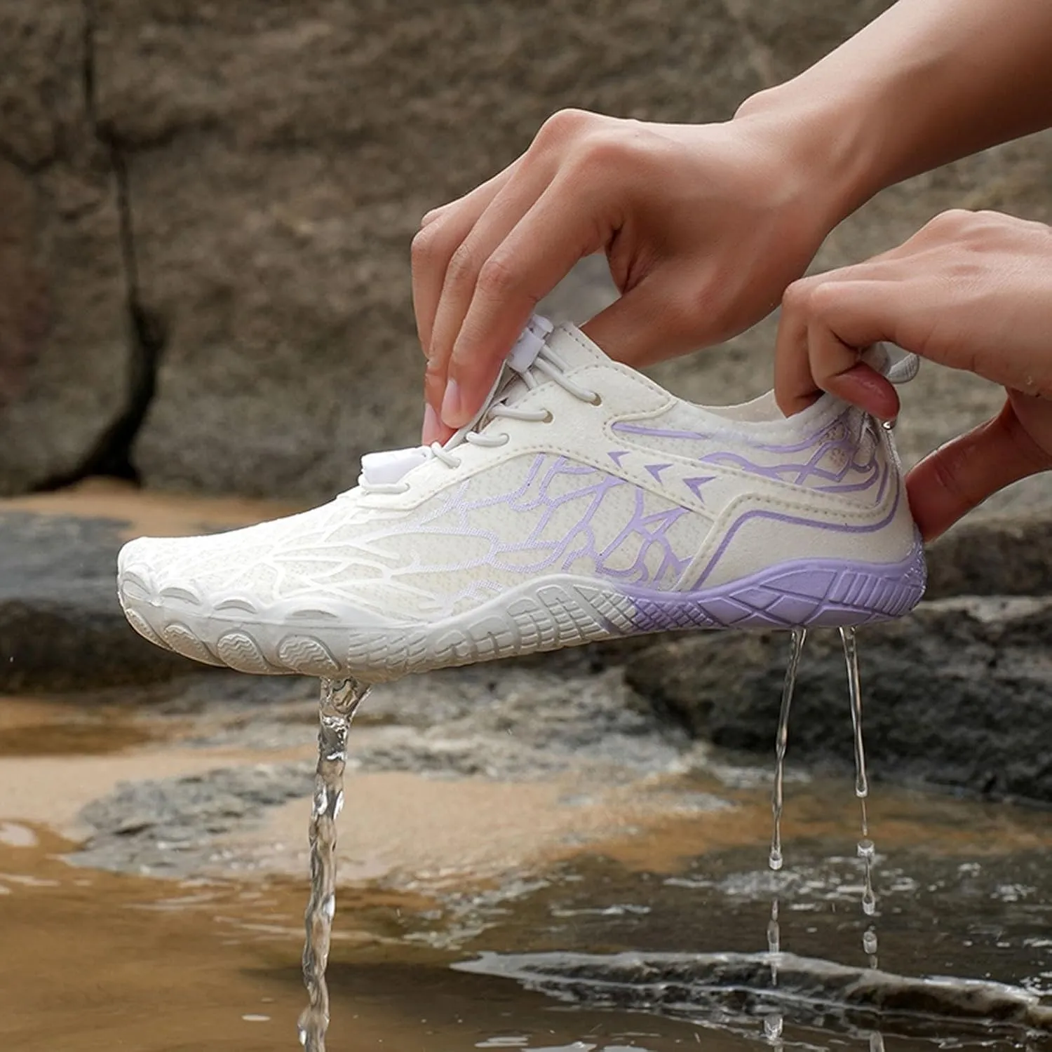 Couples All Seasons Five Finger Water Shoes Swimming Shoes Men and Women Platform Athletic Shoes for Women