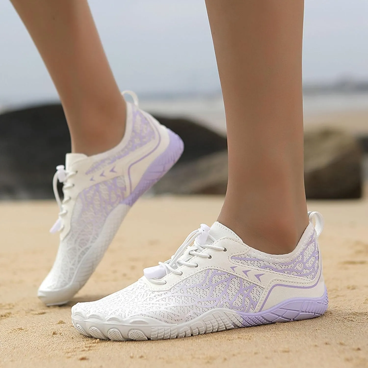 Couples All Seasons Five Finger Water Shoes Swimming Shoes Men and Women Platform Athletic Shoes for Women