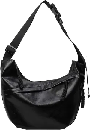 Crescent Crossbody for Women, Fashion Leopard Shoulder Nylon Luna Dumpling Moon Hobo Bag