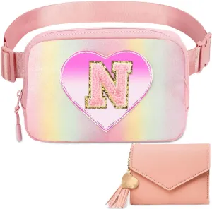 Crossbody Bag Belt Bag Fanny Pack with Initial Letter Patch Cute Stuff Birthday Gifts for Teenager Girls Cool Stuff for Teens Trendy Preppy Stuff for Teen Girls N